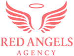Logo Red Angels — aripi roșii cu aureolă